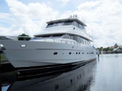 You can be sure this yacht, moored in the Tarpon Cove canal system, draws some serious water.