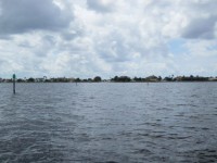 View of outer channel entrance to Yacht Club canal system- known as Pompano Inlet