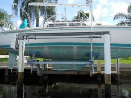 Many sailors in the Punta Gorda area keep their boats on boatlifts.